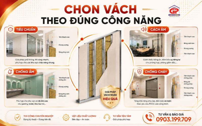 Ứng dụng vách ngăn thạch cao cho phòng họp và không gian làm việc văn phòng