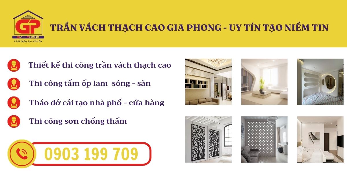 Xây Dựng Gia Phong - đơn vị thi công vách ngăn thạch cao 2 mặt uy tín